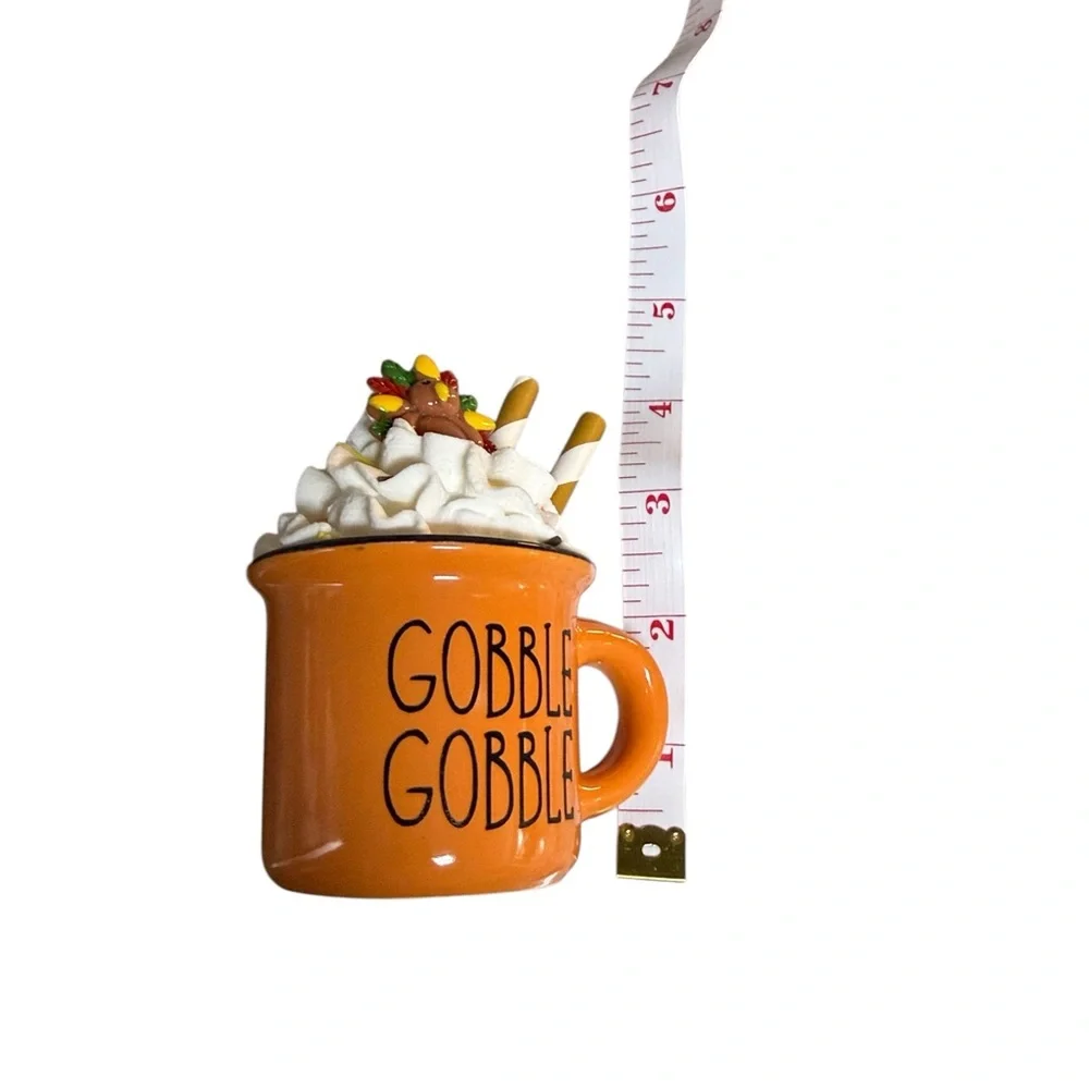 Mini Pumpkin Faux Hot Chocolate Mug Fall Tiered Tray Decor